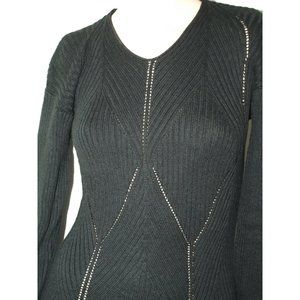 Vittoria Made in Italy black knit top with cut outs SZ M